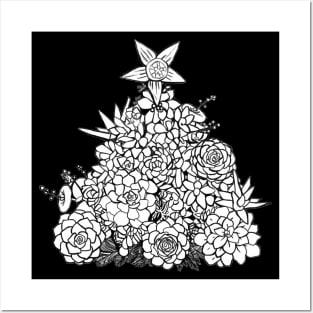 Succulent Christmas Tree ( Lineart ) Posters and Art